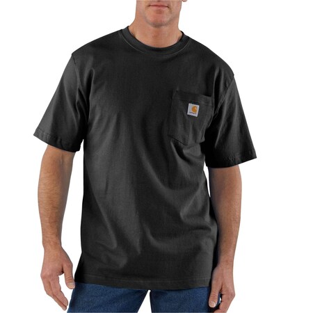 Carhartt Loose Fit Heavyweight Short-Sleeve Pocket T-Shirt, Black, 2XL, REG K87-BLK2XLREG